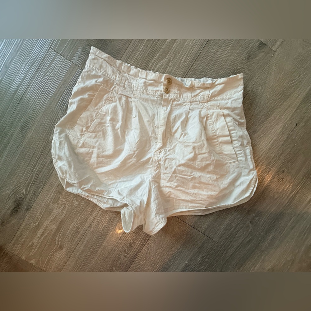 Free People High-Waist White Cotton Shorts